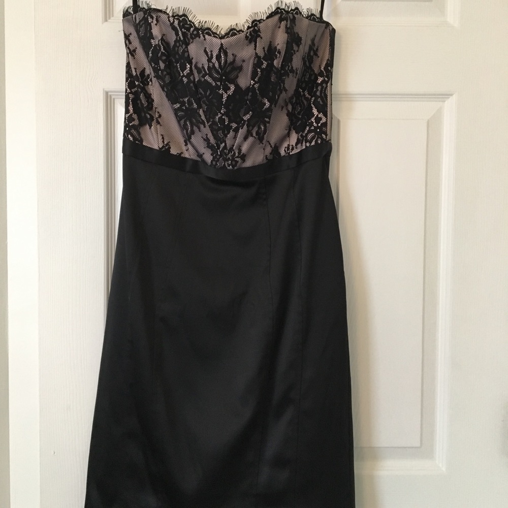Black Lace Strapless Dress